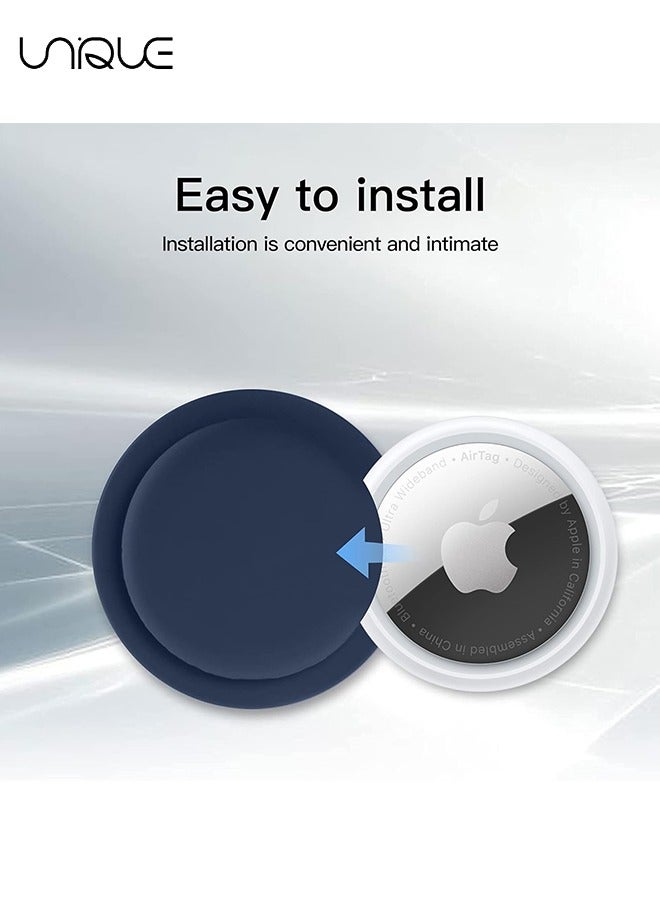 Unique 2 Packs AirTag Case, AirTag Holder, AirTag Accessories, Silicone Pasteable,Waterproof-Anti-Scratch Sticker AirTag Case, Air Tag Holder for Kids(Midnight Blue) - Image 2