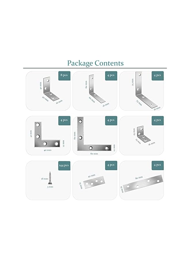 VIXEL Mending Plates Tool Box Right Angle Corner Braces Straight Braces for Furniture Repair Fix and DIY Projects - Image 5