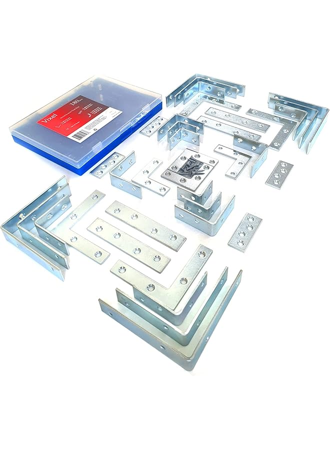 VIXEL Mending Plates Tool Box Right Angle Corner Braces Straight Braces for Furniture Repair Fix and DIY Projects - Image 1