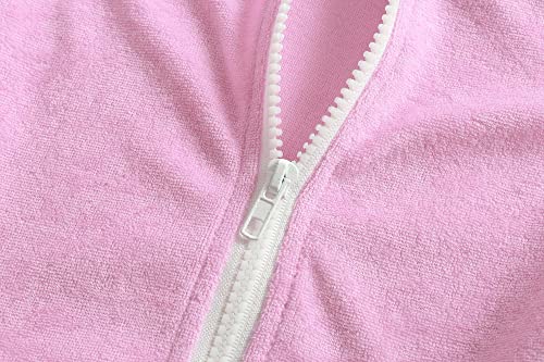 LUCKYGAL Kids Beach Coverup Girls Swimsuit Coverup Zip-Up Beach Pink Bathing Suit Wraps,4t 5t - Image 5