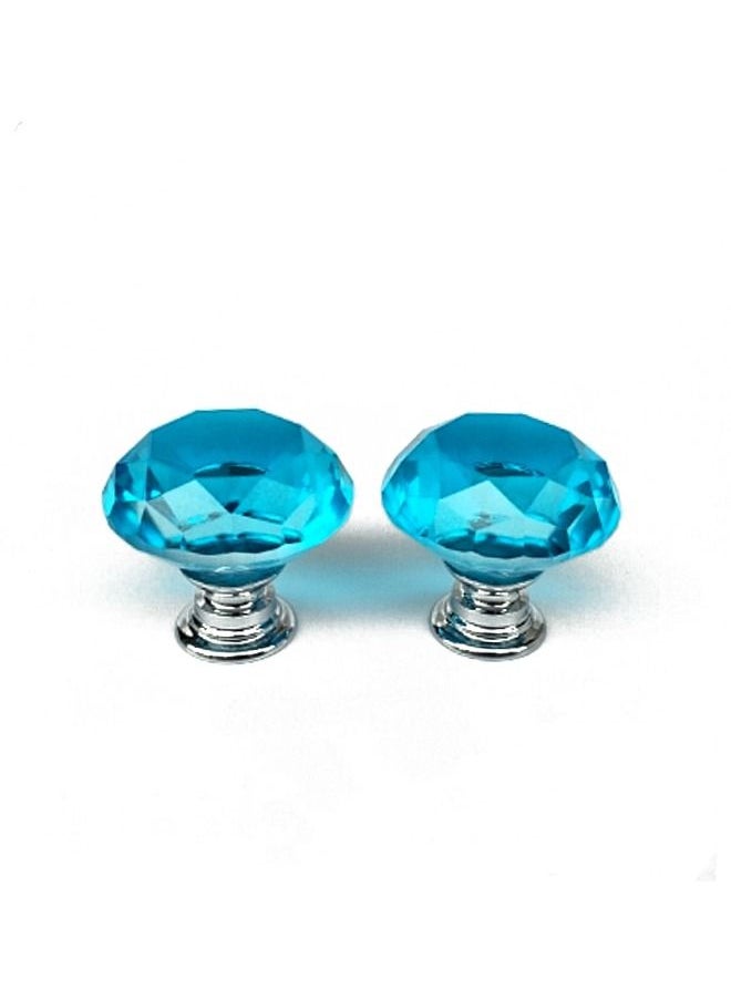 Generic 10 Pcs Crystal Glass Cabinet Knobs 30mm Diamond Shape Drawer Handles for Kitchen Cabinets Dresser Cupboard Wardrobe Pulls Sky Blue  - Image 4