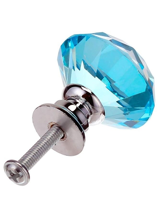 Generic 10 Pcs Crystal Glass Cabinet Knobs 30mm Diamond Shape Drawer Handles for Kitchen Cabinets Dresser Cupboard Wardrobe Pulls Sky Blue  - Image 3