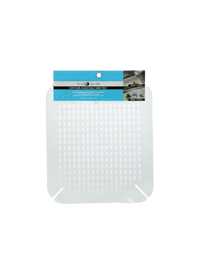 InterDesign Flexible Vinyl Kitchen Counter Sink Mat White 0.2 x 15 x 20 Inch 59060ES  - Image 1