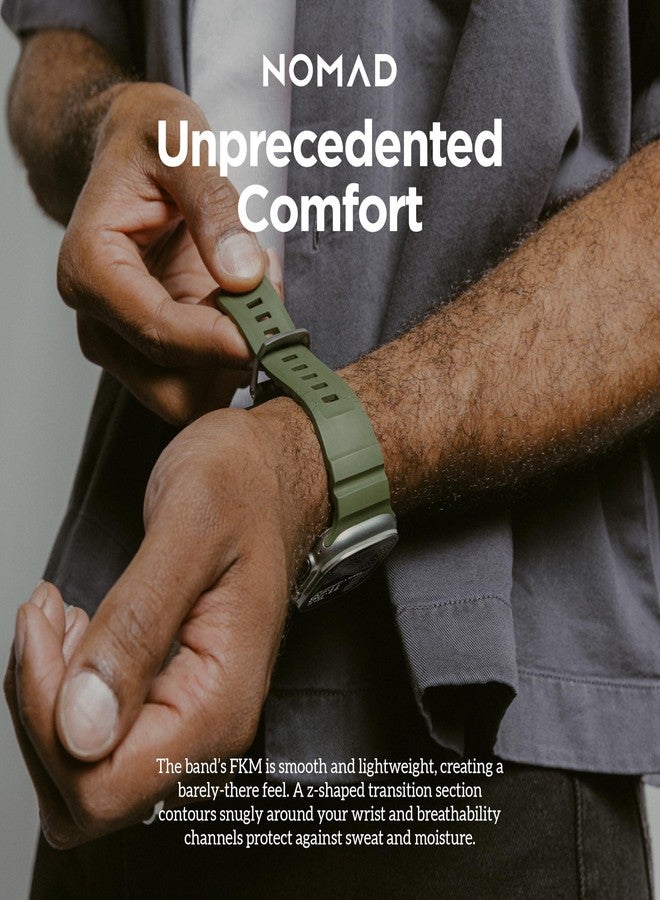 نوماد سوار نوماد الرياضي لساعة أبل، بتصميم غابة روكي بوينت - مقاس 46/49 مم، سوار متين لساعة أبل مع أجزاء معدنية من التيتانيوم الطبيعي، مناسب للرجال والنساء. - Image 5