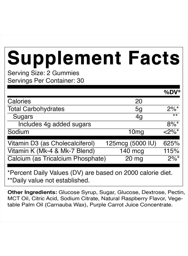 Vitamatic 2 Pack Vitamin D3 K2 Gummies - 60 Count - Supports Healthy Bone, Heart & Calcium Absorption, & Immune Health - Plant Based, Non-GMO, Gluten Free - Image 2