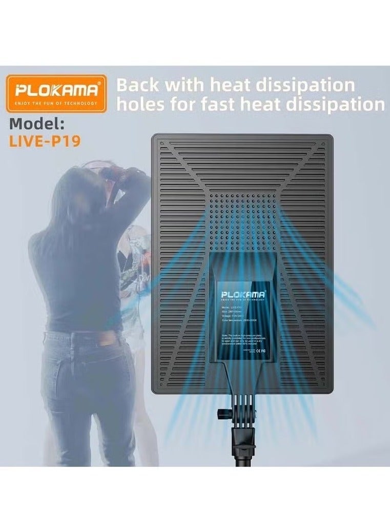 PLOKAMA P19 إضاءة LED مدمجة احترافية للتعبئة للمصورين والمدونين والمؤثرين - Image 4