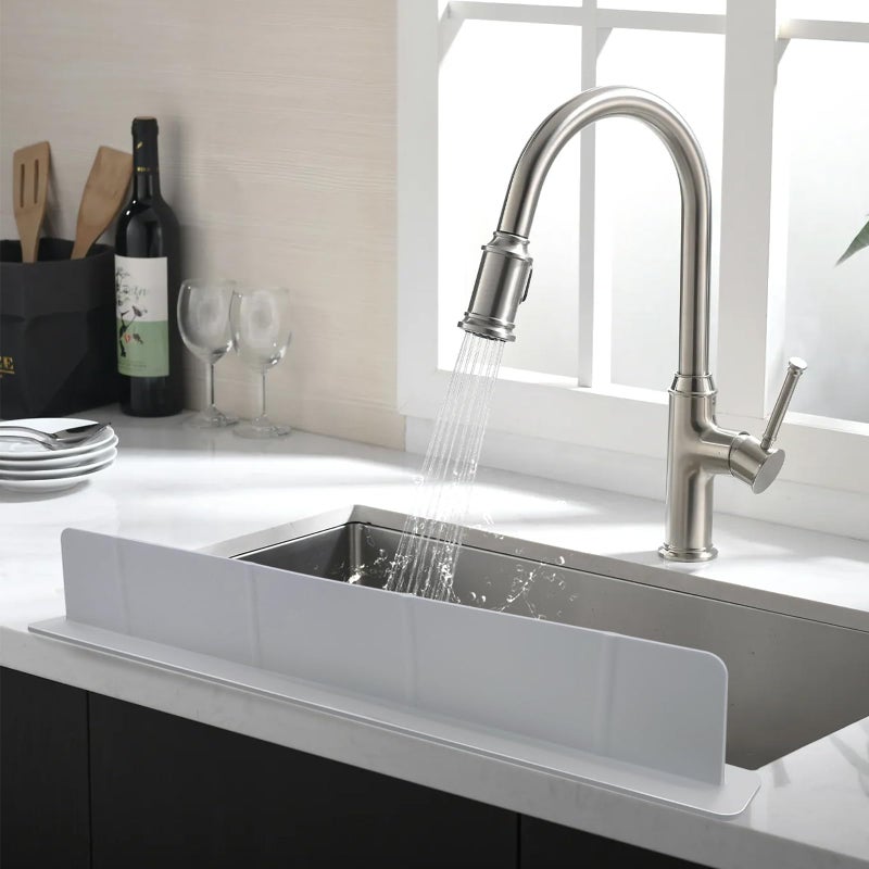 EEEKit Silicone Kitchen Sink Splash Guard, Sink Splash Protector with Strong Suction Cups, 20.67 x 1.85 x 2.95", for Mess-Free Cooking and Dishwashing - Image 1