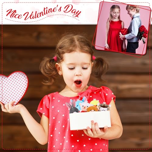 Blueweenly 36 Pcs Valentines Day Gifts Exchange for Classroom Valentine Mini Animal Plush Toys Stuffed Keychains with Heart Valentines Mini Keychain for Kids Party Favors Reward Bag Filler - Image 5