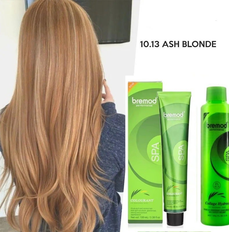 Bremod Hair Color 10.13 Ash Blonde set with oxidizer - Image 1