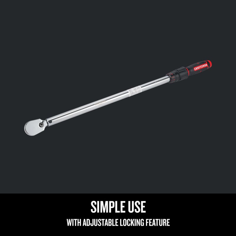 CRAFTSMAN Torque Wrench, 1/2" Drive, 50-250 FT-LB (CMMT99434) - Image 3