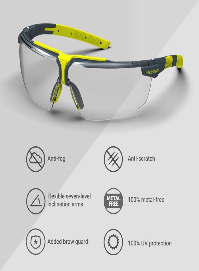 HexArmor VS300 Clear Anti Fog and Scratch Resistant Safety Gl - Image 5