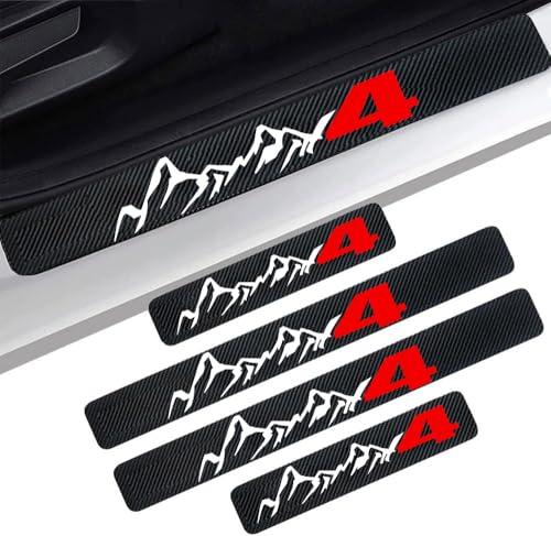 NOCLTY 4Pcs Car Door Sill Protector Carbon Fiber AntiDirty Scuff Plate Cover Guard Sills Protector Trim fit for Toyota Rav4 GMC AT4 Accessories - Image 1