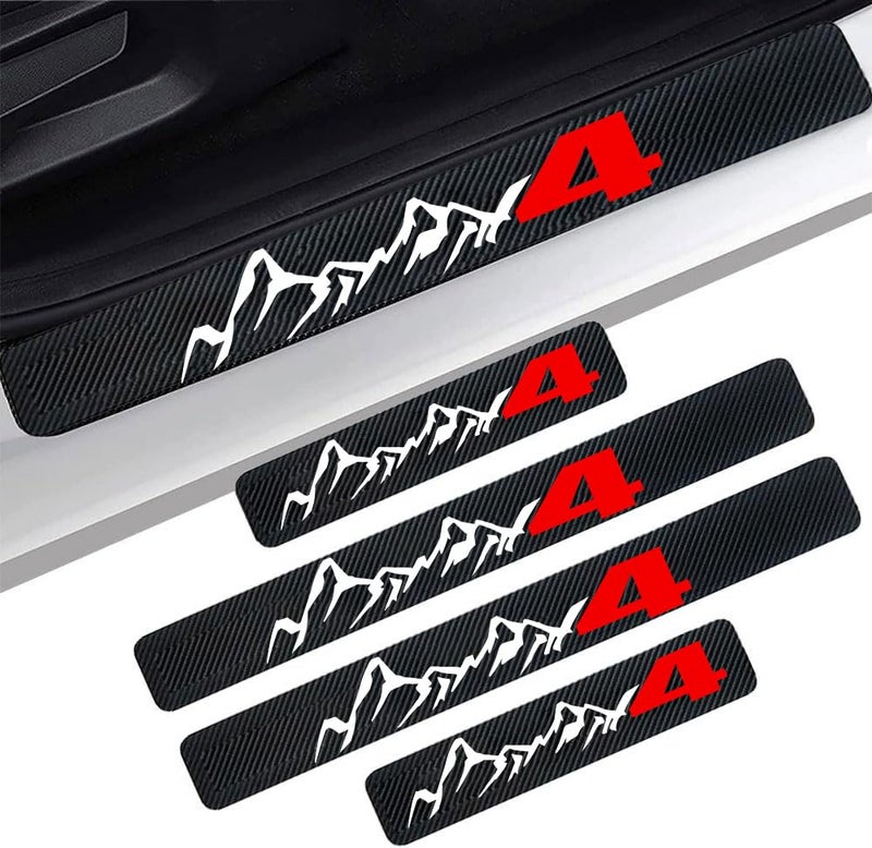 NOCLTY 4Pcs Car Door Sill Protector Carbon Fiber AntiDirty Scuff Plate Cover Guard Sills Protector Trim fit for Toyota Rav4 GMC AT4 Accessories - Image 3