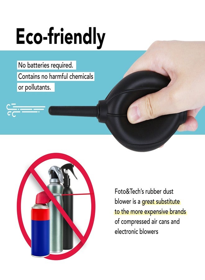 Foto&Tech Silicone Rubber Dust Blower with Soft Nozzle for DSLR Cameras LCD Screen Gaming Console Lens PC Motherboard Keyboard, Hand Air Blaster for Photography Cleaning Gardening Arts (2 Pieces) - Image 5