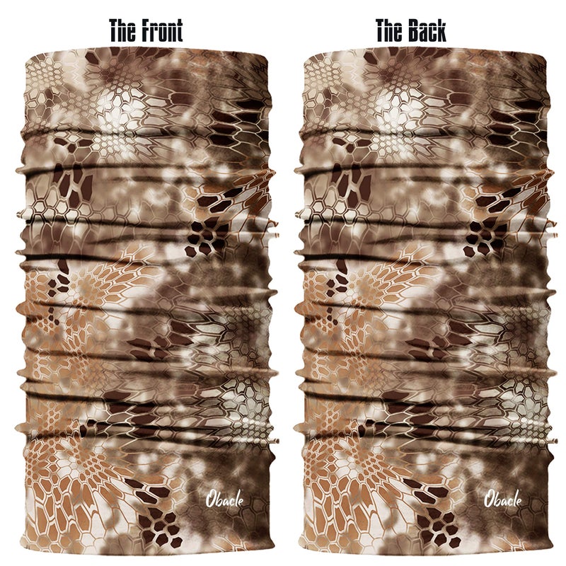Obacle Face Mask for Sun Dust Wind Protection Breathable Seamless Face Mask Headband Bandana for Men Women Thin Neck Gaiter for Motorcycle Fishing Hunting Outdoor Sport (Python Skin Light Brown) - Image 3