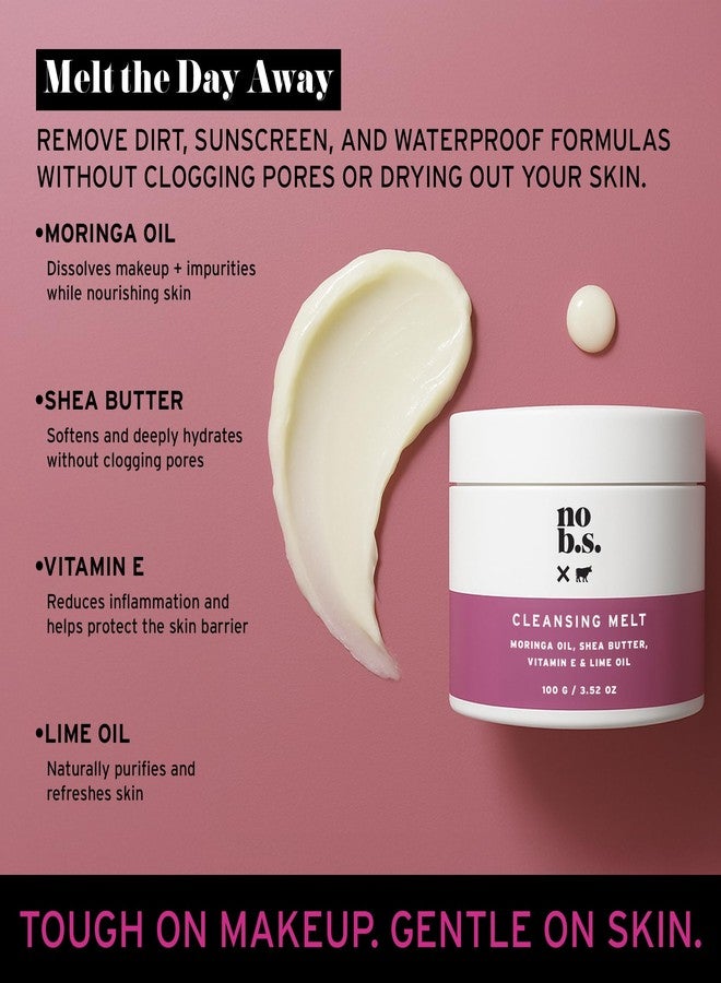 NO B. S. NO BAD STUFF No Bad Stuff - Cleansing Melt with Moringa Oil, Shea Butter, Vitamin E, and Lime Oil, Facial Cleanser Balm, 3.52oz - Image 4