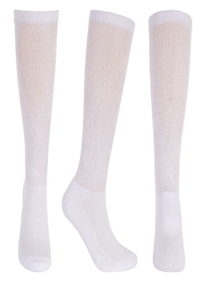 Athlemo Diabetic Socks for Men & Women, 4 Pairs, Knee High, Black & White, Size M (9-11), Unisex Adult, Health-Conscious or Active - Image 4