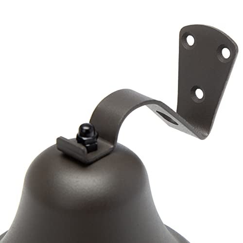 WMM Black Hanging Dinner Bell with Outdoor Mount, Indoor Use, Nautical/Door/Church Design, Rope Included - Image 5