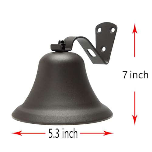 WMM Black Hanging Dinner Bell with Outdoor Mount, Indoor Use, Nautical/Door/Church Design, Rope Included - Image 2