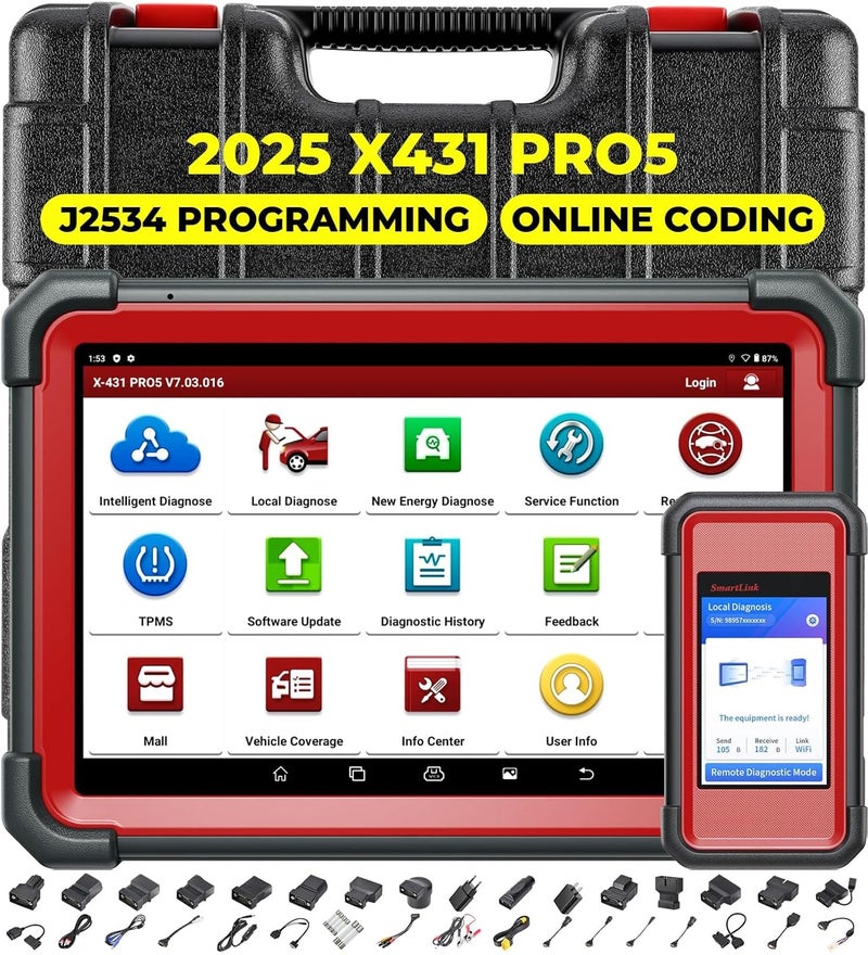 LAUNCH X431 PRO 5 Scan Tool 2025 J2534 Reprogramming Tool ECU Online Coding Topology Mapping Upgraded of X431 V BiDirectional Diagnostic Scanner with SmartLink C CANFD DOIP 2 Years Update