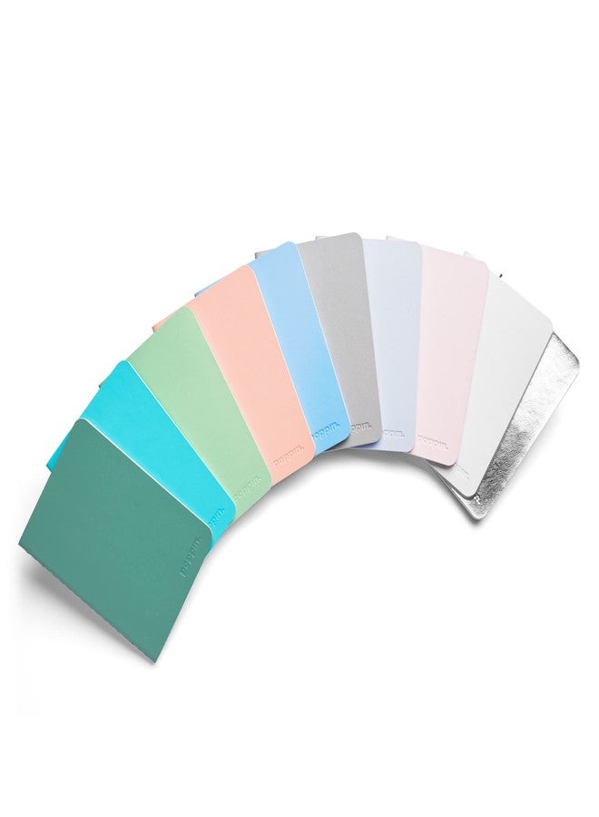 Poppin Small Notebooks - Set of 10 Mini Notebooks, Assorted Colored Pocket Journals in a Metallic Gift Box, Leather-like Cover with Stitched Binding, 64 Ruled Pages, Perfect for Sketching, Journaling, and Gifting (Assorted Pastels) - Image 3