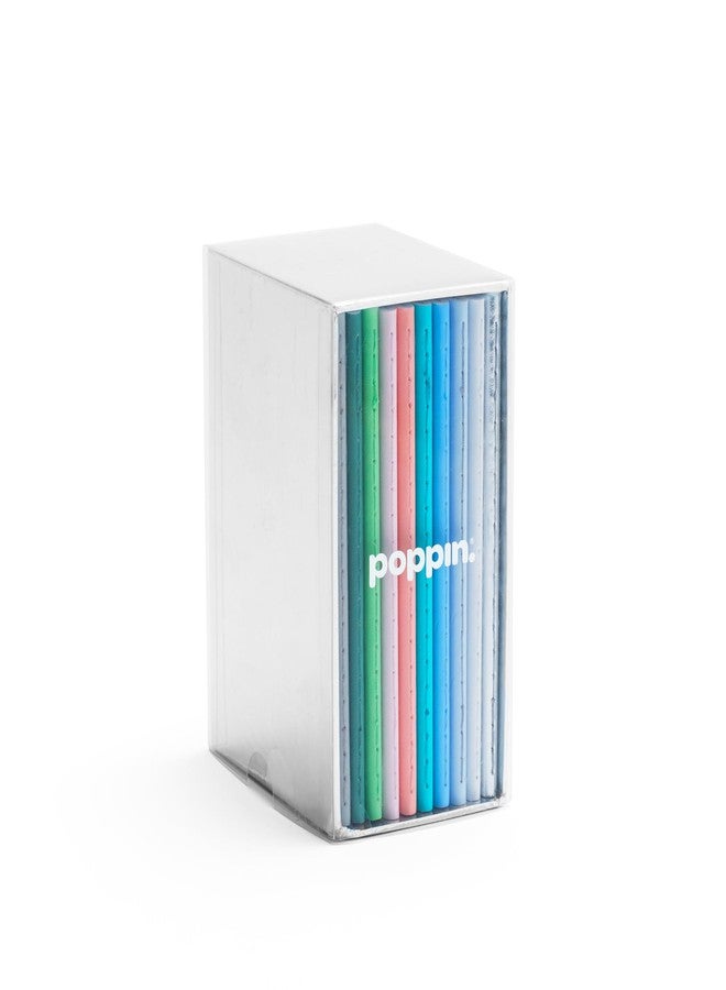 Poppin Small Notebooks - Set of 10 Mini Notebooks, Assorted Colored Pocket Journals in a Metallic Gift Box, Leather-like Cover with Stitched Binding, 64 Ruled Pages, Perfect for Sketching, Journaling, and Gifting (Assorted Pastels) - Image 1