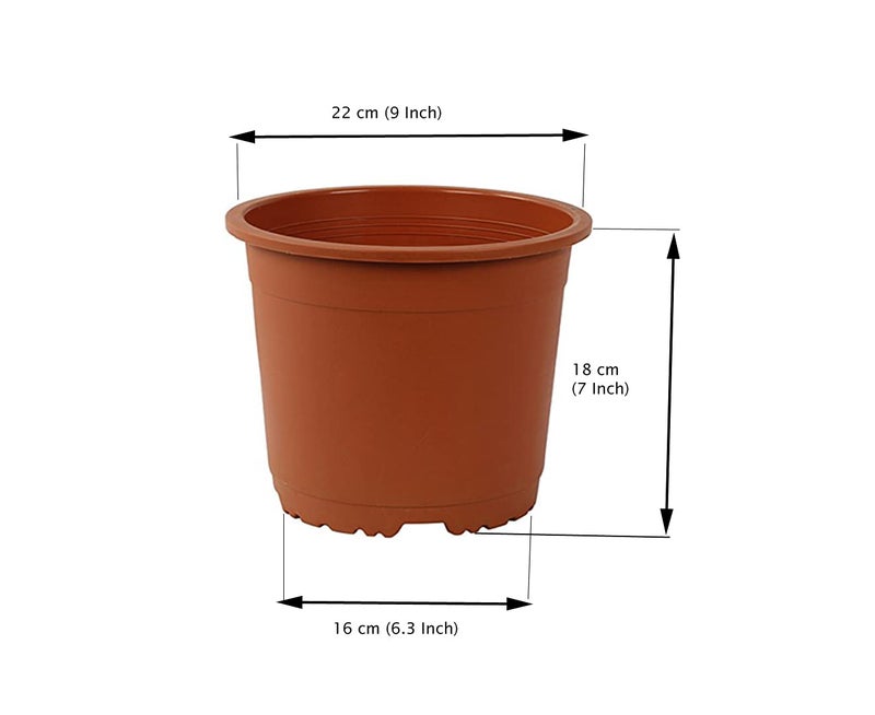 CAPPL 9 Inch (22 cm) Plastic Pot Round (Terracotta, 12 Pieces) - Image 2
