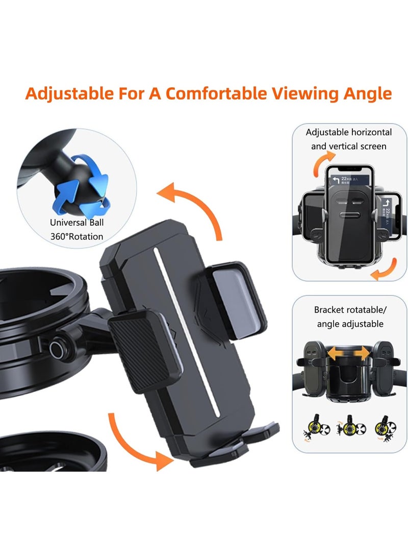 Bukela 3-in-1 Stroller Cup Phone Holder, Multifunctional Stroller Cup Holder Attachment with 360° Adjustable Phone Mount, Cup Holder for Walker, Wheelchair, Strollers, Anti-Slip & Easy Install - Image 2