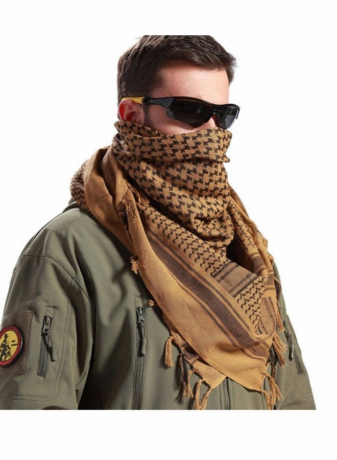 Tactical Shemagh Scarf for Men & Women - 100% Cotton Desert Keffiyeh Wrap with Tassels, 43x43 inches, Perfect for Outdoor Activities  - Image 1