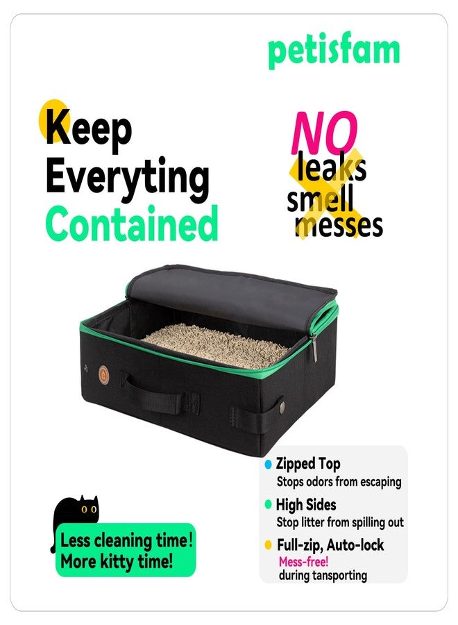 petisfam Travel Light Portable Cat Travel Litter Box. Ultra-Lightweight, Stop Lugging a Heavy Hard Litter Box. Zipped Lid, Keep Everything Contained. Ideal for Hotel Stays, Car Trips, Flights Without Any Mess - Image 4