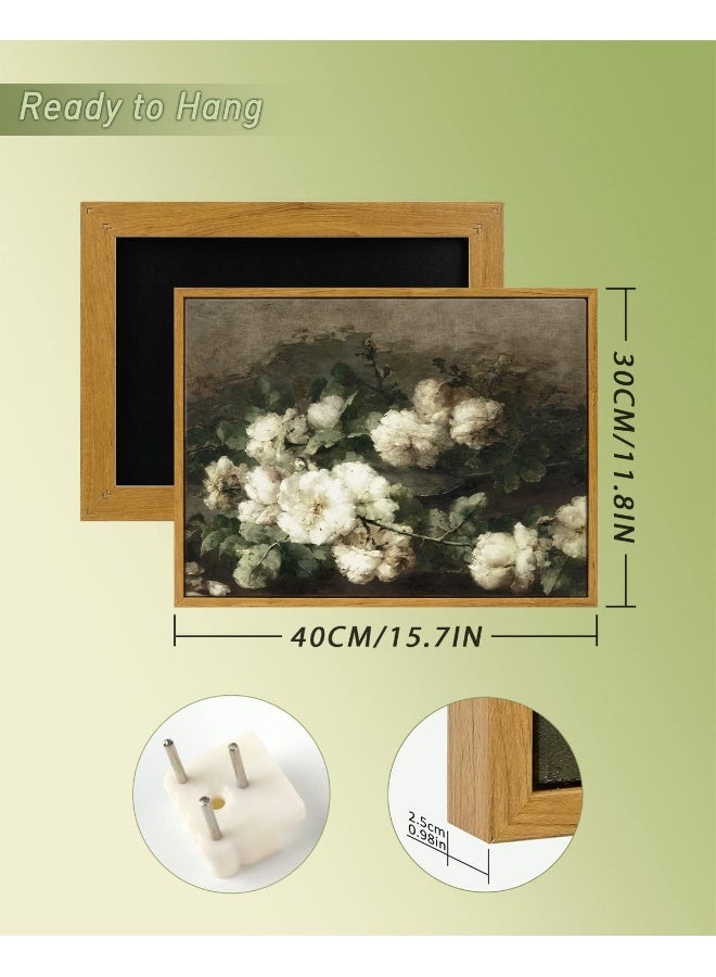 Home Trove Insimsea Framed White Flower Wall Art Decor For Living Room Bedroom Office (30X40Cm)  - Image 3