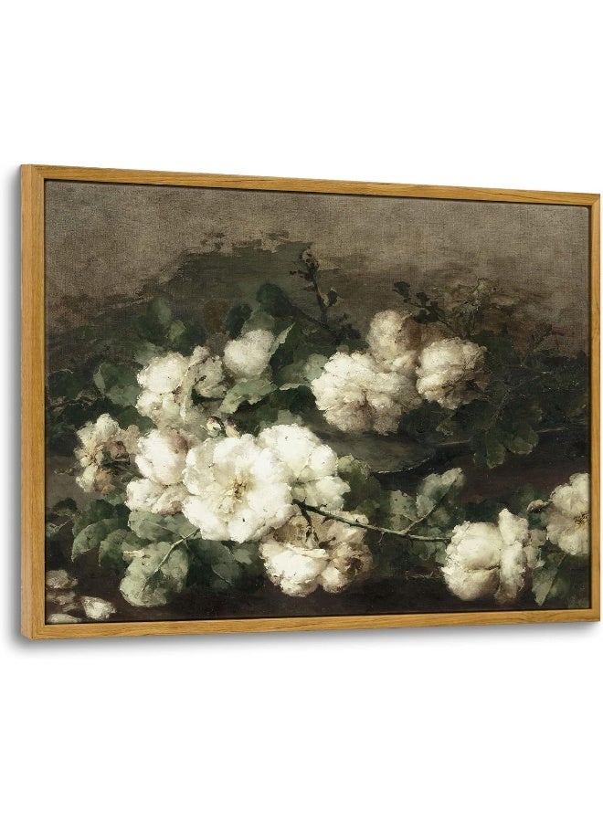 Home Trove Insimsea Framed White Flower Wall Art Decor For Living Room Bedroom Office (30X40Cm)  - Image 1
