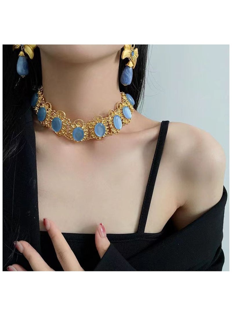 Literary and Artistic Retro Palace Style Design with a Sense of Collarbone Chain Luxury, Evening Party Necklace Decoration for Women  - Image 3