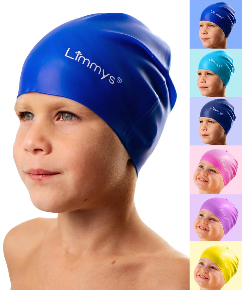 Limmys Kids Swim Cap â€“ 100% Silicone Swim Cap for Boys and Girls â€“ Soft, Stretchy & Comfortable Swimming Cap â€“ Designed for Comfort & Durability - Image 1