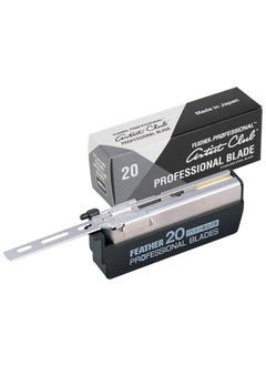 Feather Feather Artist Club Professional Single Edge Razor Blades - (20 Count) - Single Straight Edge Razor Blade Refills for Shaving With Straight Edge Razors - For Men & Barbers 