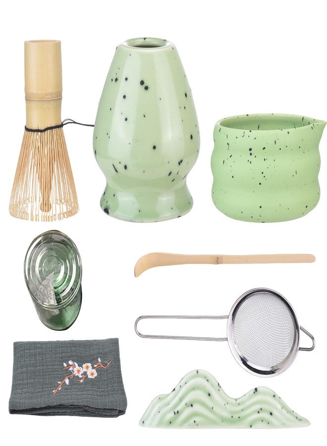 Irishom Matcha Whisk and Stand Set,Tea Spoon Ceramic Bowl Kit for Traditional Tea Ceremony - Image 1