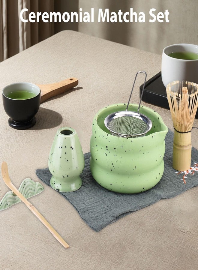 Irishom Matcha Whisk and Stand Set,Tea Spoon Ceramic Bowl Kit for Traditional Tea Ceremony - Image 2