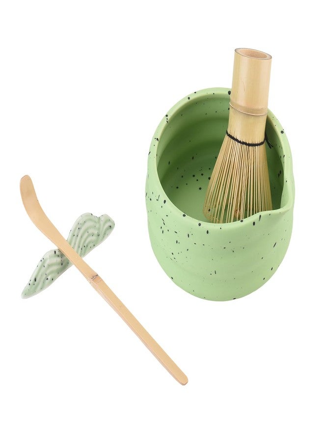 Irishom Matcha Whisk and Stand Set,Tea Spoon Ceramic Bowl Kit for Traditional Tea Ceremony - Image 4