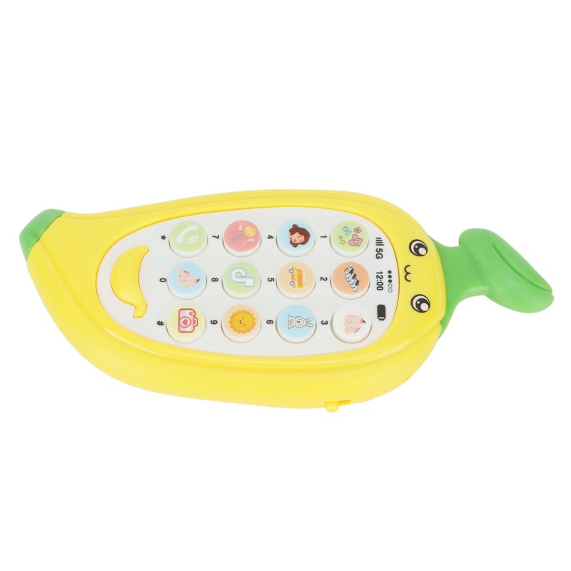 Baby Cell Phone Toy: Yellow Thick ABS Bilingual Early Learning Telephone - Food Grade Silicone Teething Cover for Teething Babies Toddlers Travel Gift - Image 4