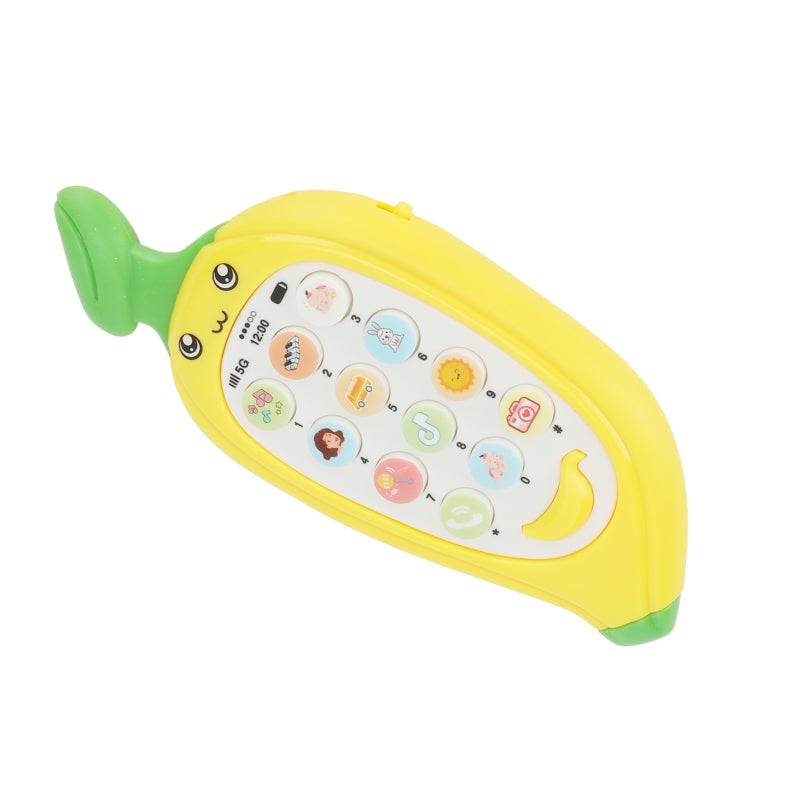 Baby Cell Phone Toy: Yellow Thick ABS Bilingual Early Learning Telephone - Food Grade Silicone Teething Cover for Teething Babies Toddlers Travel Gift - Image 2