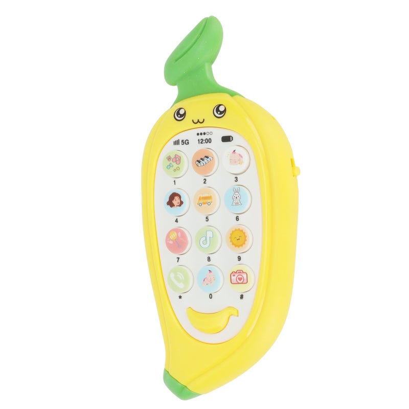Baby Cell Phone Toy: Yellow Thick ABS Bilingual Early Learning Telephone - Food Grade Silicone Teething Cover for Teething Babies Toddlers Travel Gift - Image 3