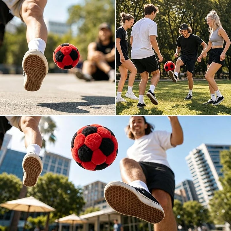 بيتا Soccer Footbag Dirtbag Sacks for Endless Outdoor Fun and Skill Challenges, Soft Durable Soccer Style Kick Bag for Foot Coordination Training, Stress Relief Toy - Image 4