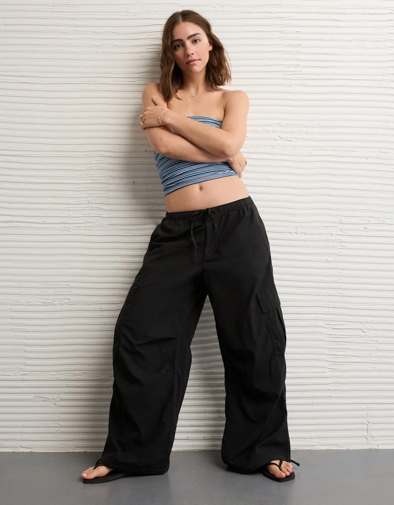 American Eagle  AE Low-Rise Cargo Parachute Pant for Women | Best Price UAE