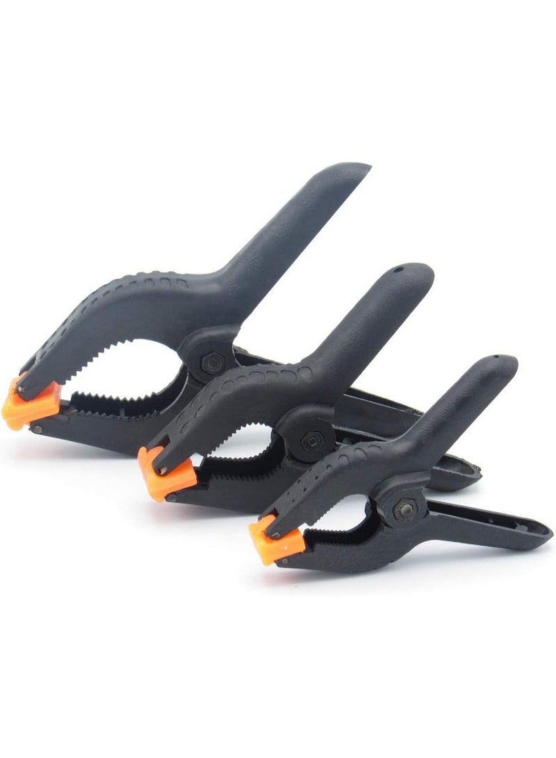 Heavy Duty Plastic Spring Clips (3 Pack) - Durable and Strong Clip Set of 3 - 3, 4 and 6 Inch - Image 1