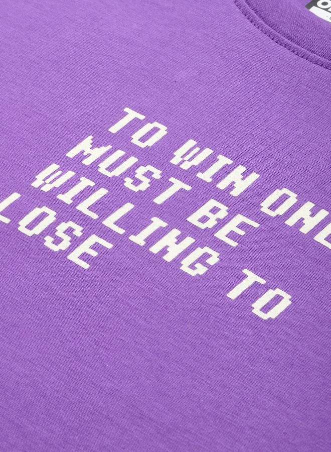 Difference of Opinion Women Purple Oversized Graphic T-Shirt