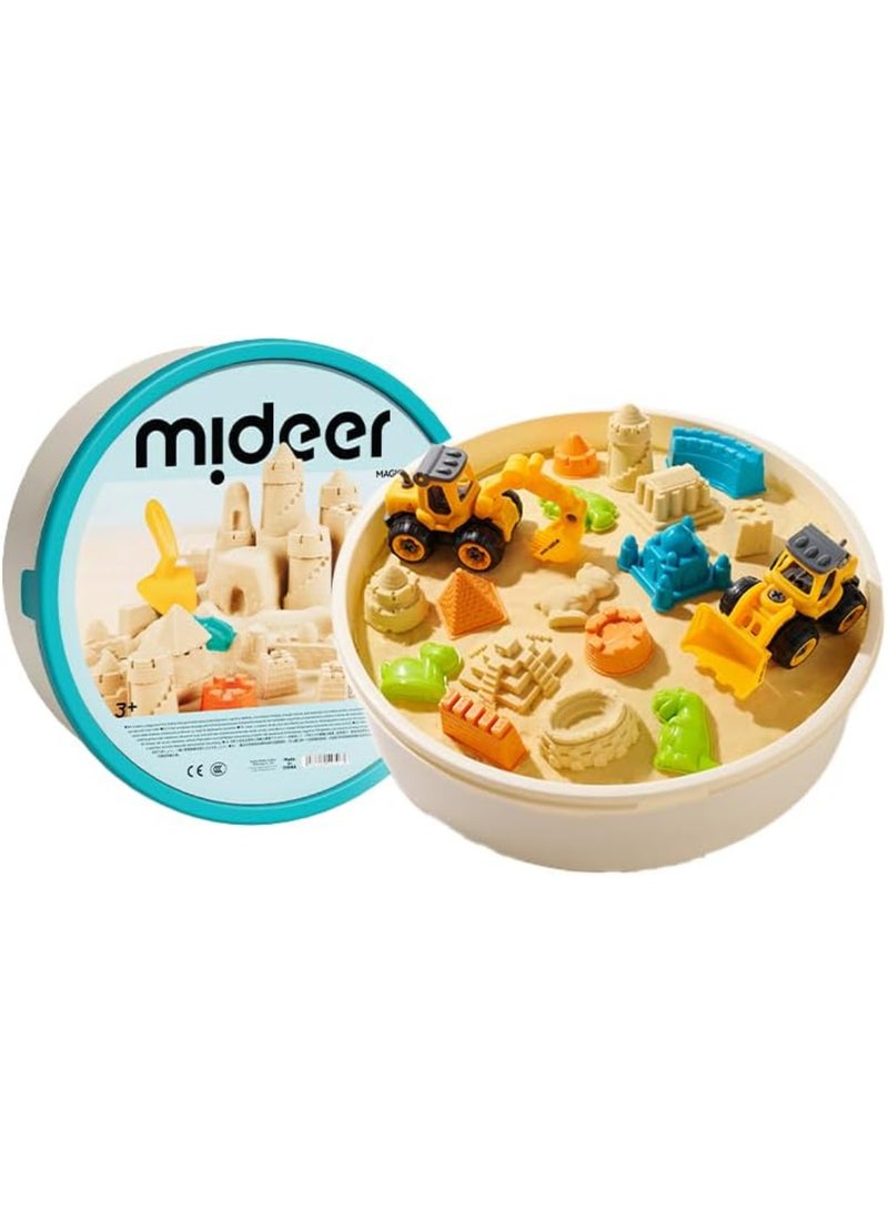 MiDeer Magic Sand Kinetic Sand Playset for Kids – 2kg Soft Sensory Sand with 23 Plastic Molds & Tools – Non-Toxic, Mess-Free Indoor & Outdoor Activity for Boys & Girls Ages 3-12 - Image 1
