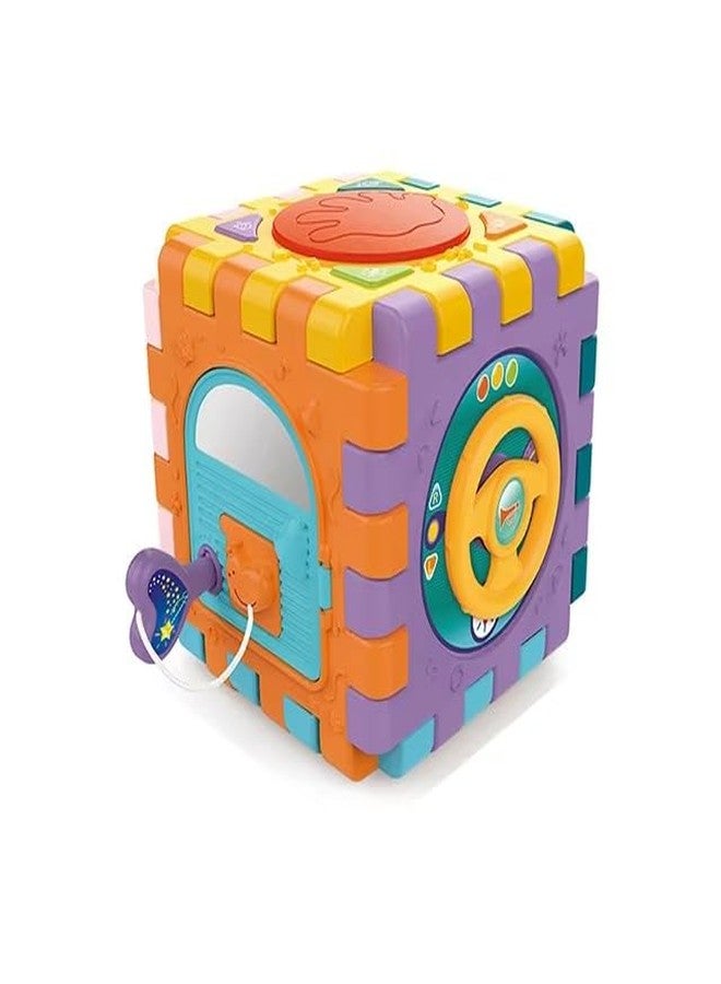 Dorytoys Dorytoy Busy Activity Cube for Kids, Multifunctional Educational Learning Toy with Music, Beads, Shape Sorting, Locks & Sensory - Image 2