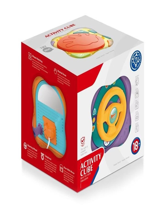 Dorytoys Dorytoy Busy Activity Cube for Kids, Multifunctional Educational Learning Toy with Music, Beads, Shape Sorting, Locks & Sensory - Image 3