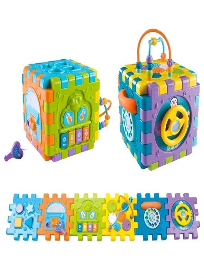 Dorytoys Dorytoy Busy Activity Cube for Kids, Multifunctional Educational Learning Toy with Music, Beads, Shape Sorting, Locks & Sensory - Image 5