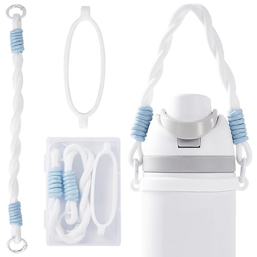 Bigwaves Silicone Handle Strap, Compatible Owala Freesip - Fits 16oz to 40oz, Water Bottle Carrier Grip Accessories for Running, Bike, Gym or Jogging (with Handle, White) - Image 4